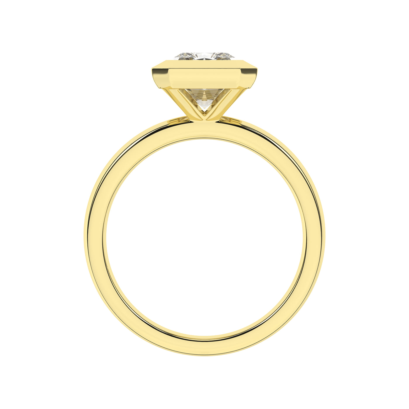 14K Yellow Radiant Lab Grown Diamond Solitaire Engagement Ring