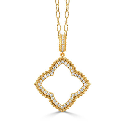 18K Yellow Natural Diamond 18 inch Necklace