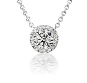 18K White Gold Natural Diamond 18 inch Necklace