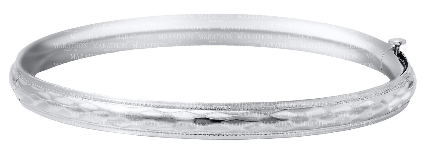 Sterling Silver Faceted Bangle Bracelet size 6.25