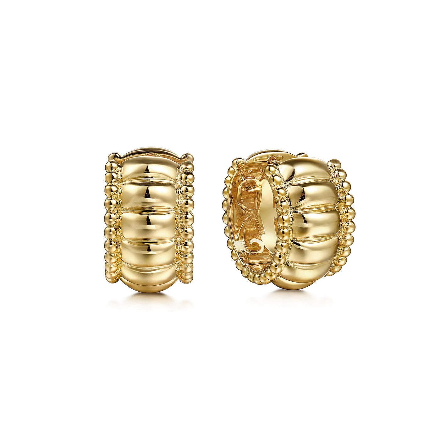 14K Yellow Huggie Earrings