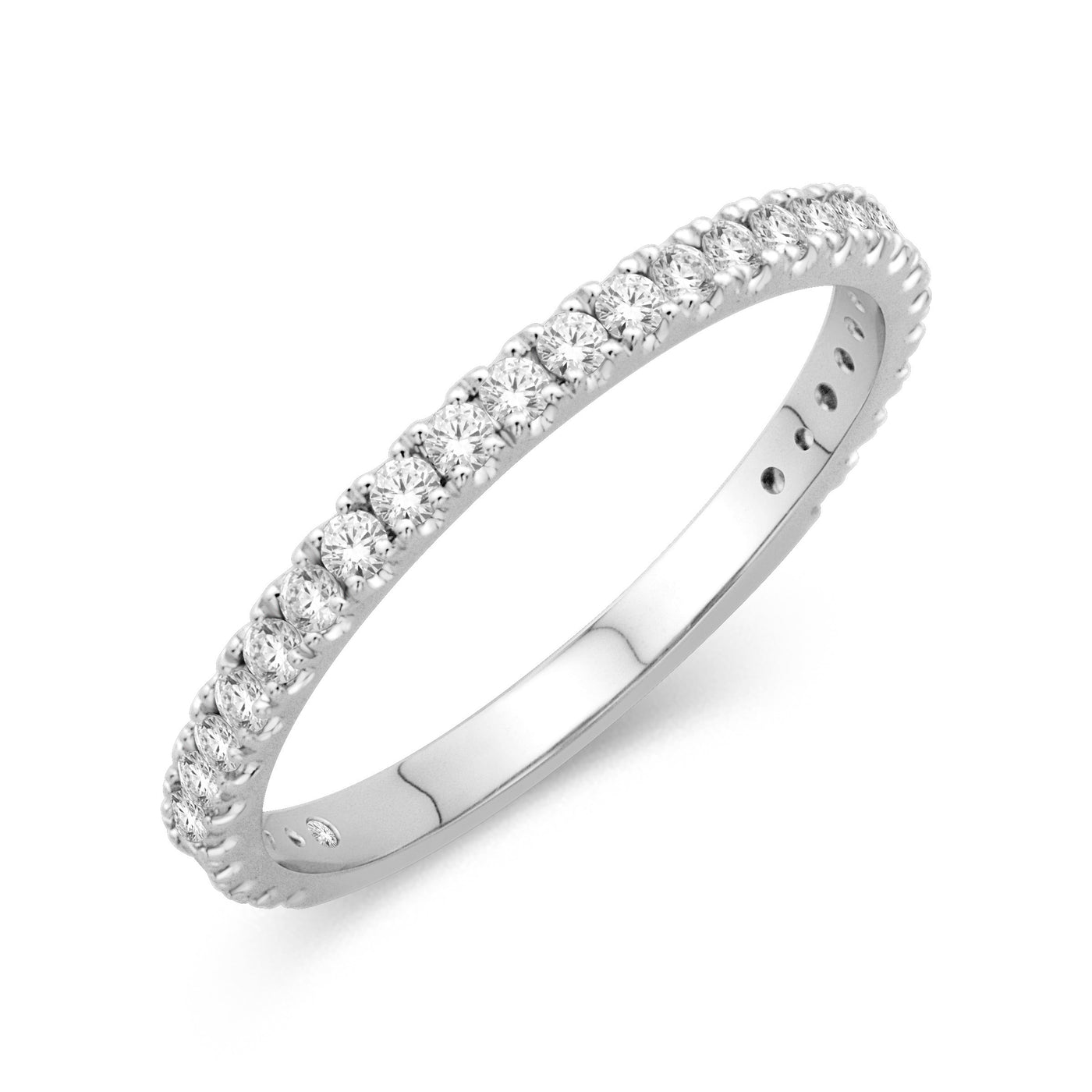 14K White Gold Natural Diamond Classic Band Ring