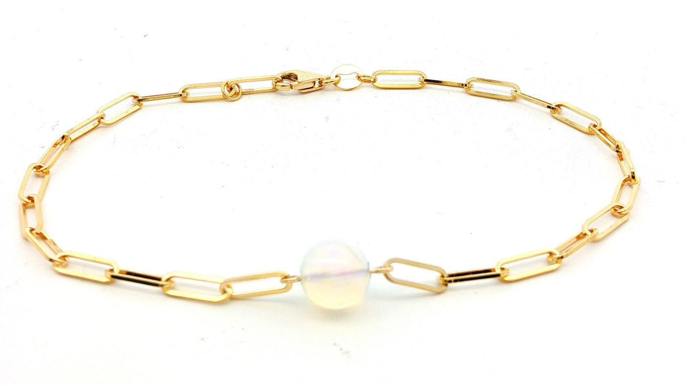 14K Yellow Opal Open Link Bracelet
