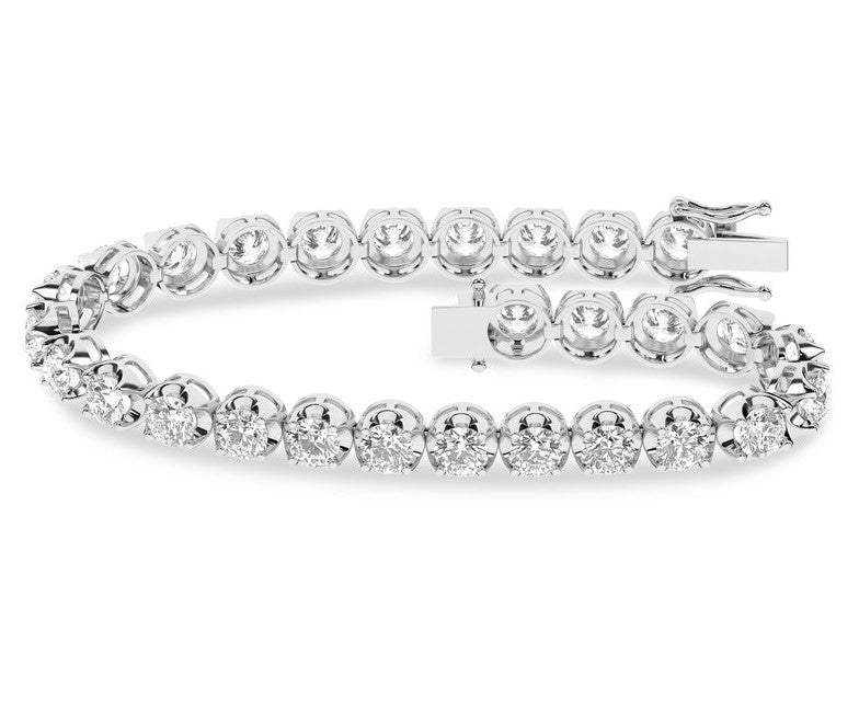 14K White Lab Grown Diamond Tennis Bracelet