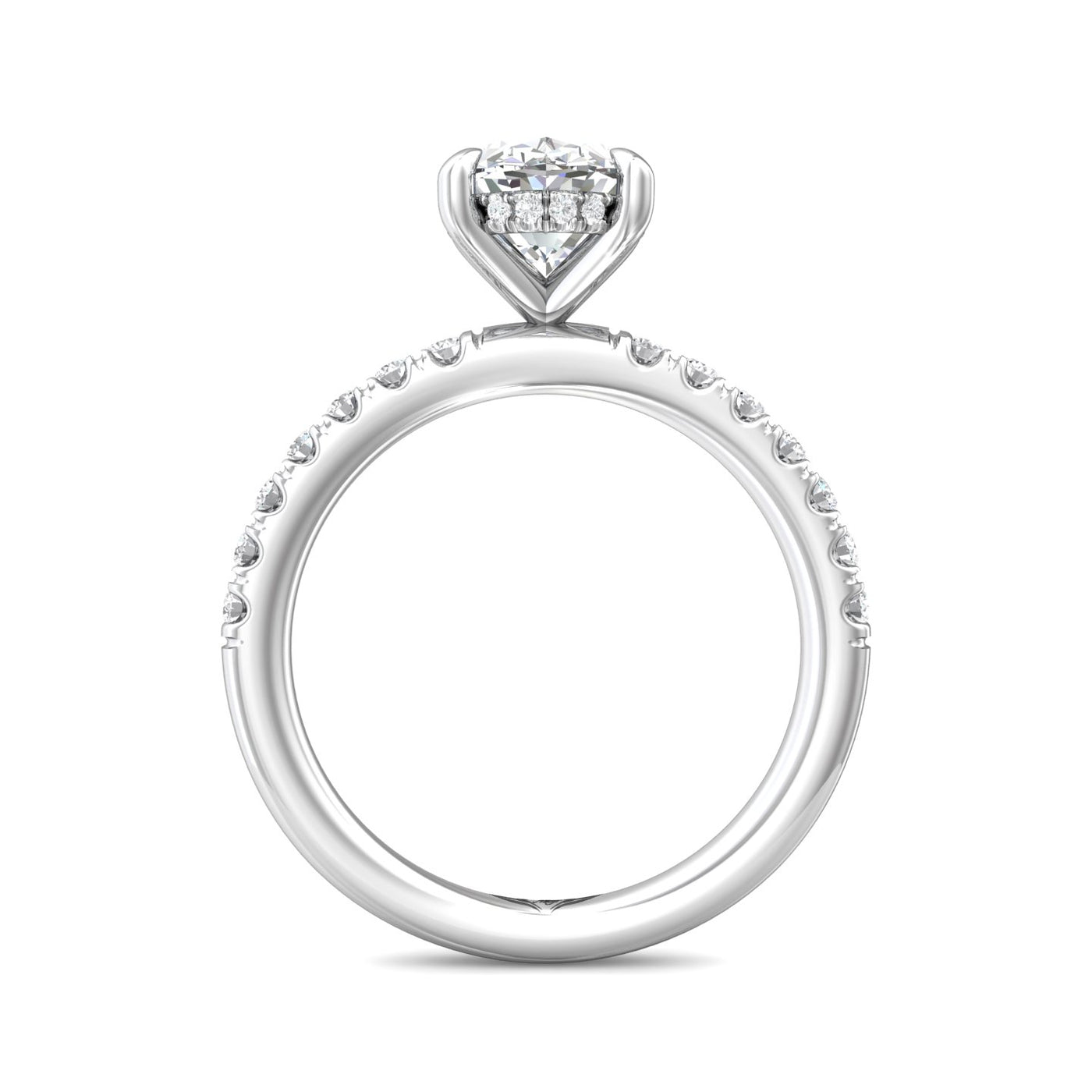 Platinum Oval Natural Diamond Solitaire Engagement Ring