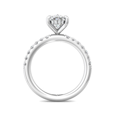 Platinum Oval Natural Diamond Solitaire Engagement Ring