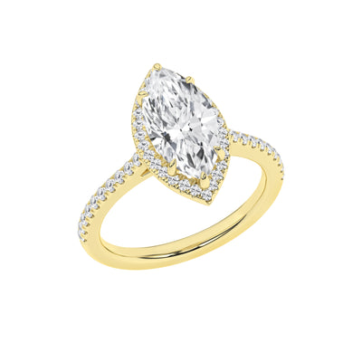 14K Yellow Marquise Lab Grown Diamond Halo Engagement Ring