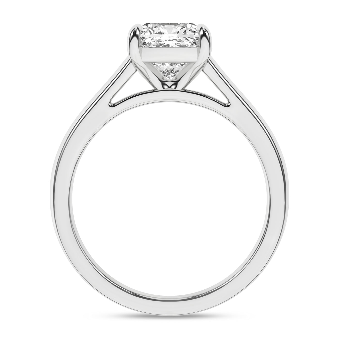 14K White Cushion Lab Grown Diamond Solitaire Engagement Ring