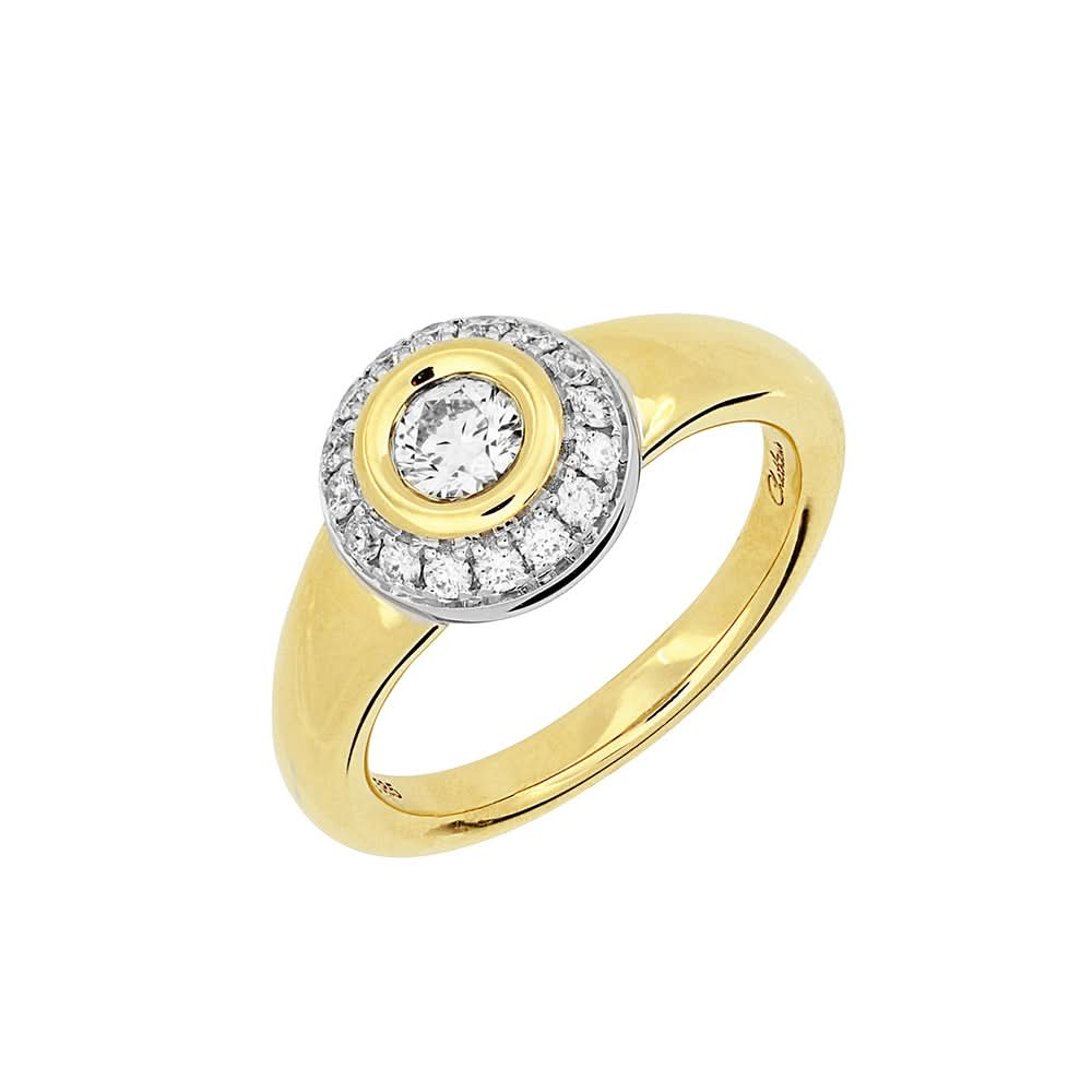 14K Yellow & White Lab Grown Diamond Ring Size 6.5