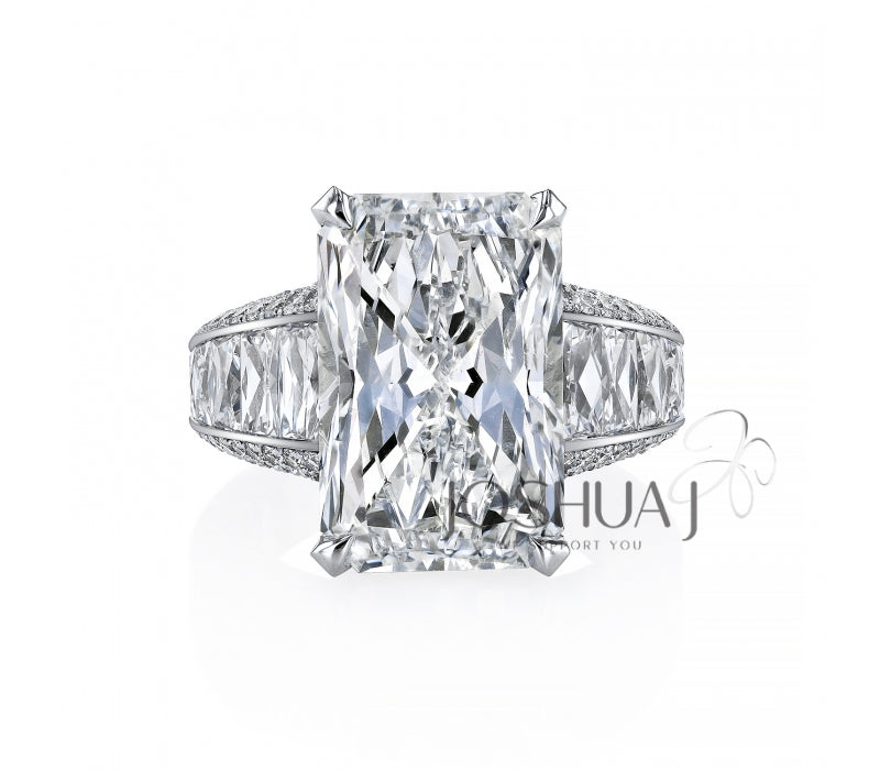 Platinum Radiant Natural Diamond Engagement Ring