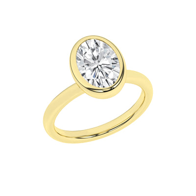 14K Yellow Oval Lab Grown Diamond Solitaire Engagement Ring