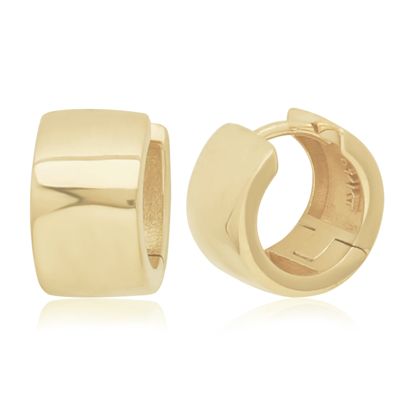14K Yellow Huggie Earrings 15 mm