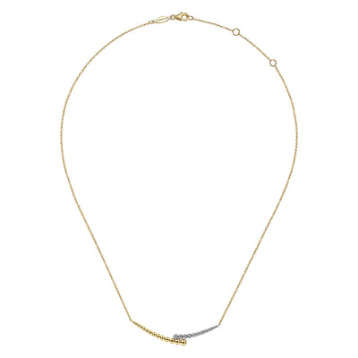 14K Yellow & White Natural Diamond 17.5 inch Necklace