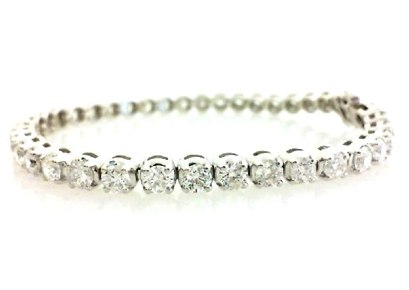 14K White Natural Diamond Tennis Bracelet