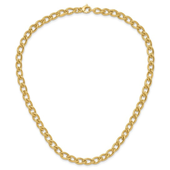 14K Yellow Open Link Necklace 17 inch