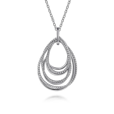 Sterling Silver Teardrop Necklace 24 inch