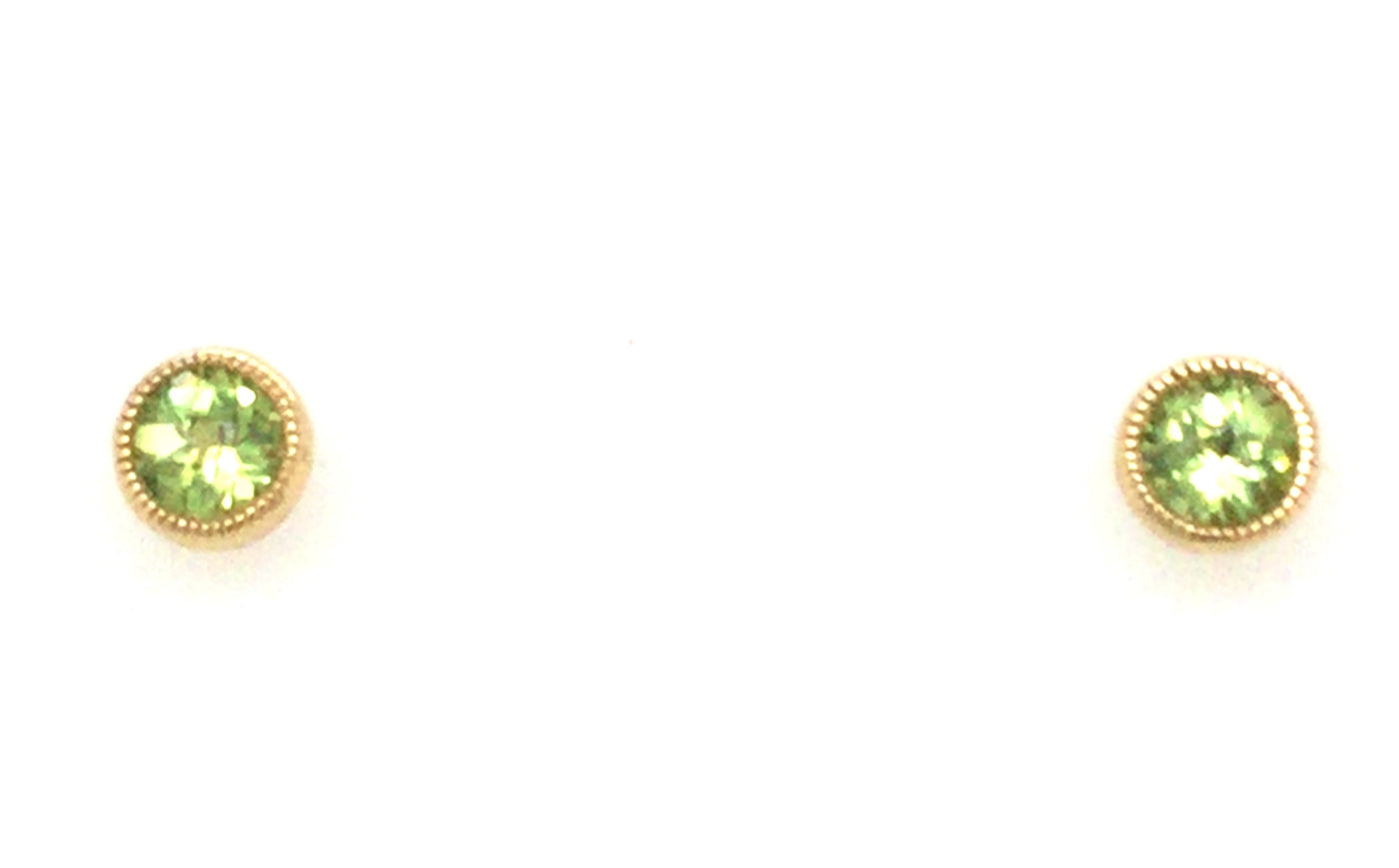 14K Yellow Peridot Stud Earrings