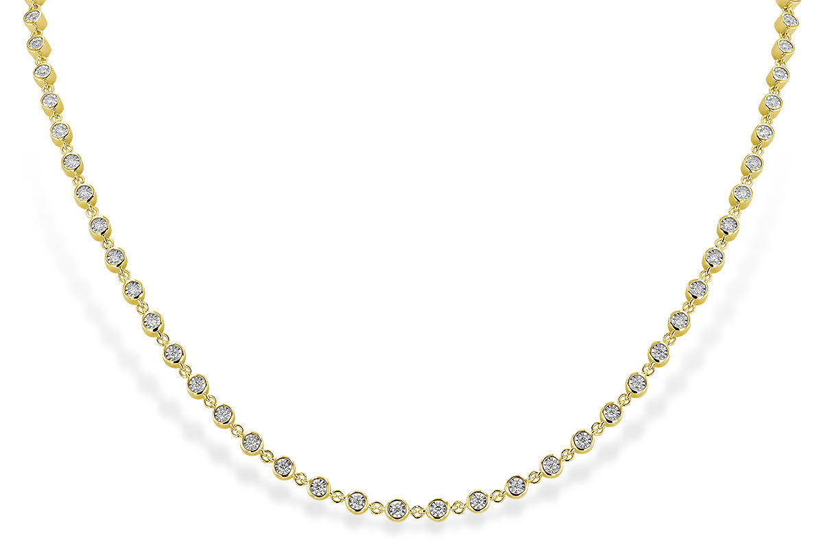 14K Yellow Natural Diamond 18 inch Necklace