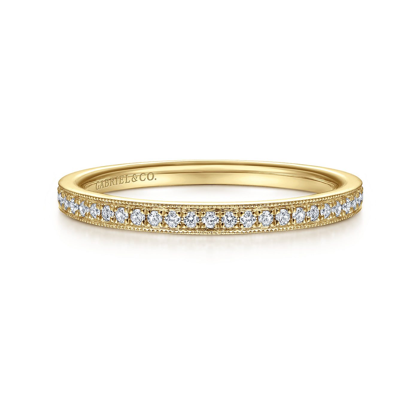 14K Yellow Stackable Natural Diamond Ring Size 6.5