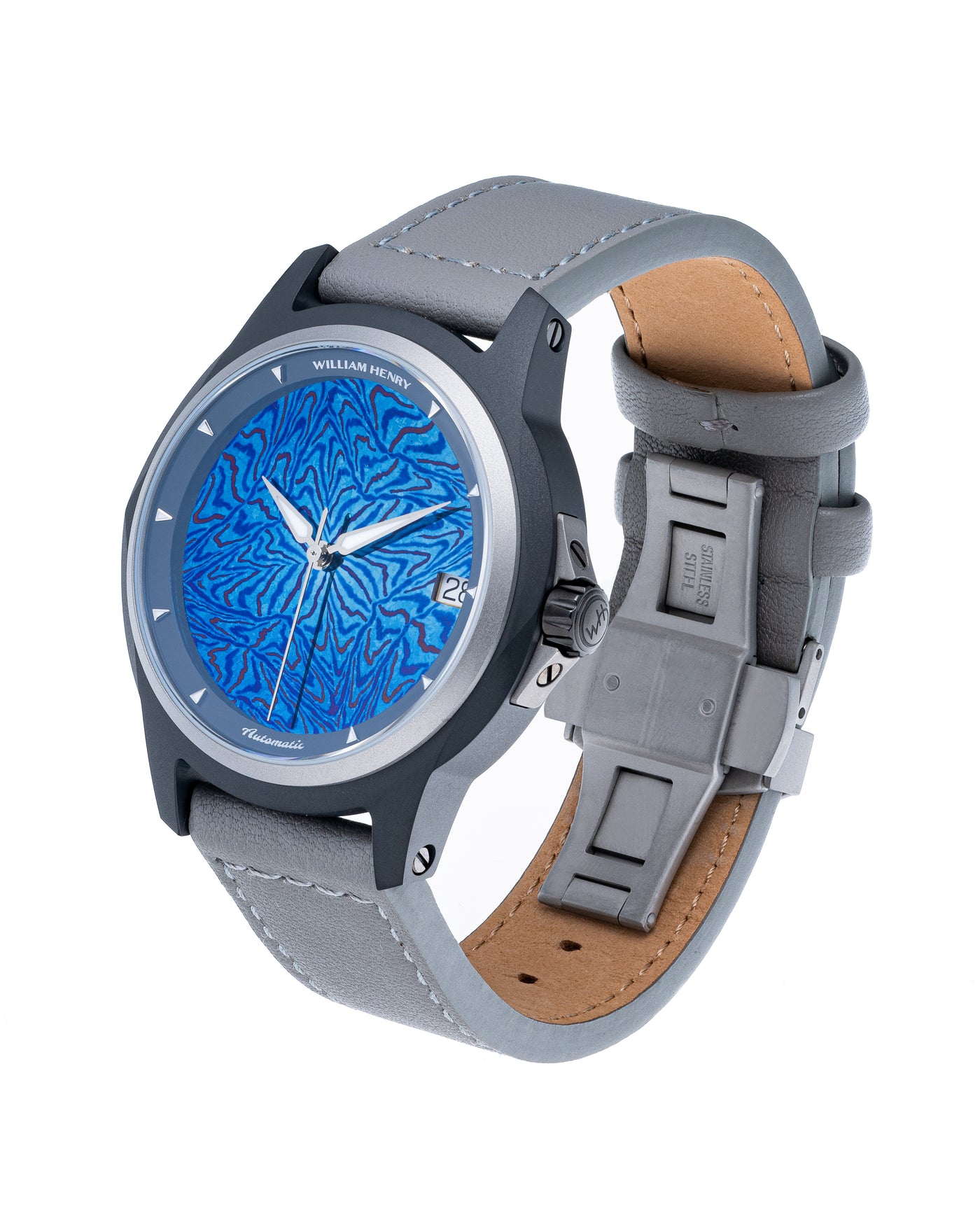 William Henry Legacy MokuTi 42 mm Damascus Steel