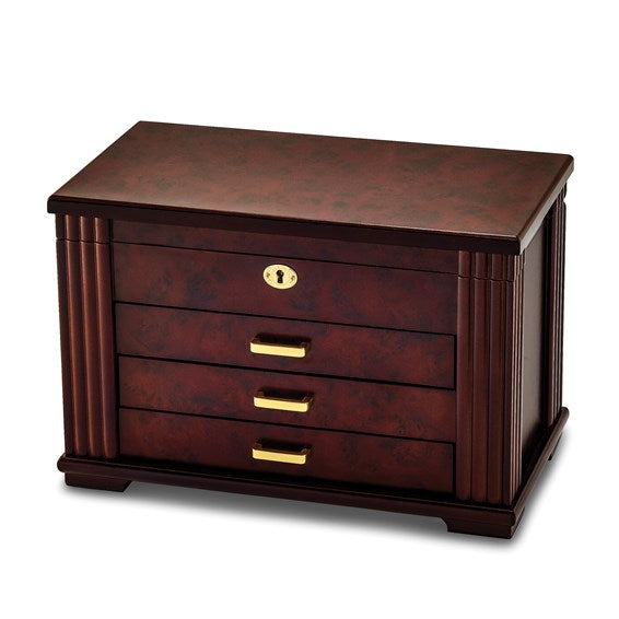 Luxury Jewelry Box Rosewood Burlwood Finish