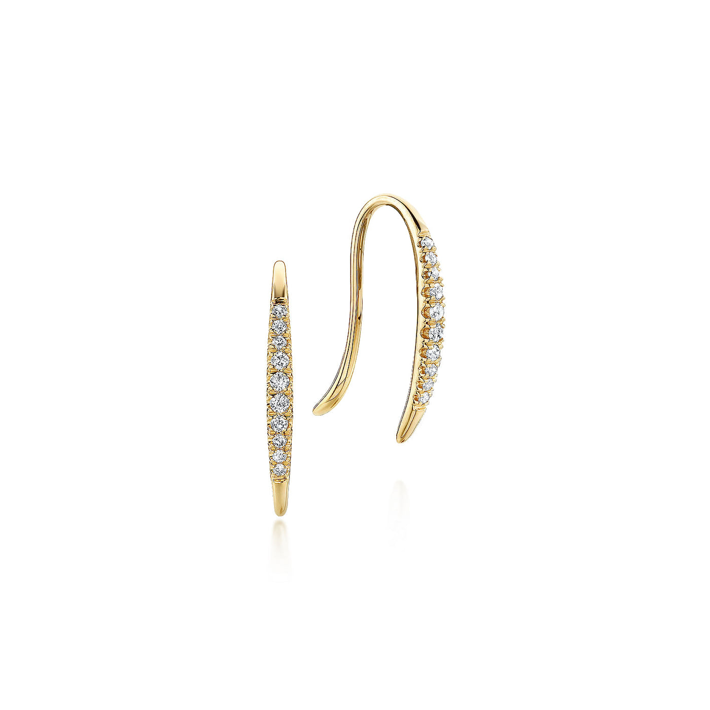 14K Yellow Natural Diamond Dangle Earrings