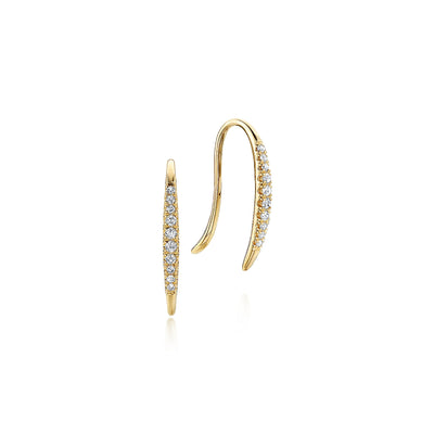 14K Yellow Natural Diamond Dangle Earrings