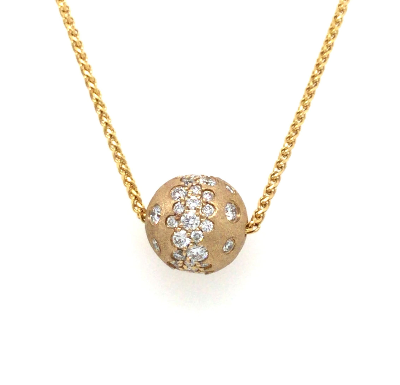 14K Yellow Natural Diamond 18 inch Necklace