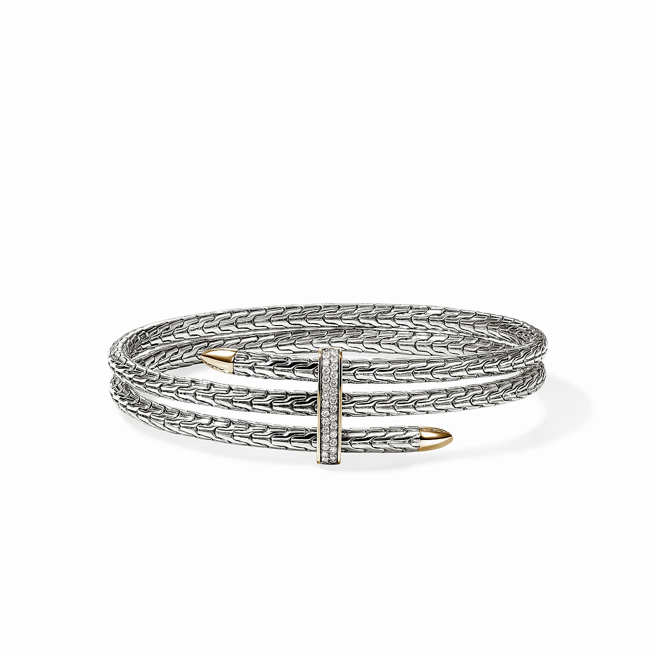 Sterling/14K Yellow & White Natural Diamond Spear Collection Bracelet