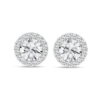 14K White Lab Grown Diamond Stud Earrings