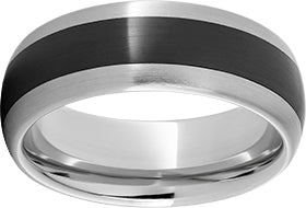 Serinium White 8 mm Black Ceramic Wedding Band Size 10
