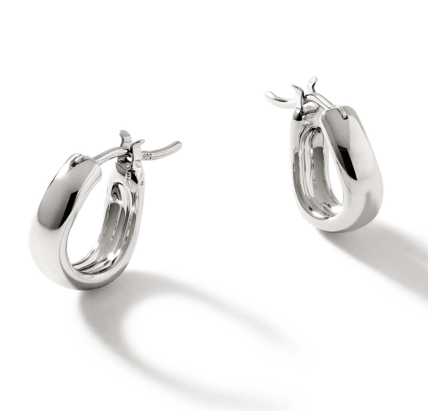 Sterling Silver Classic Chain Hoop Earrings