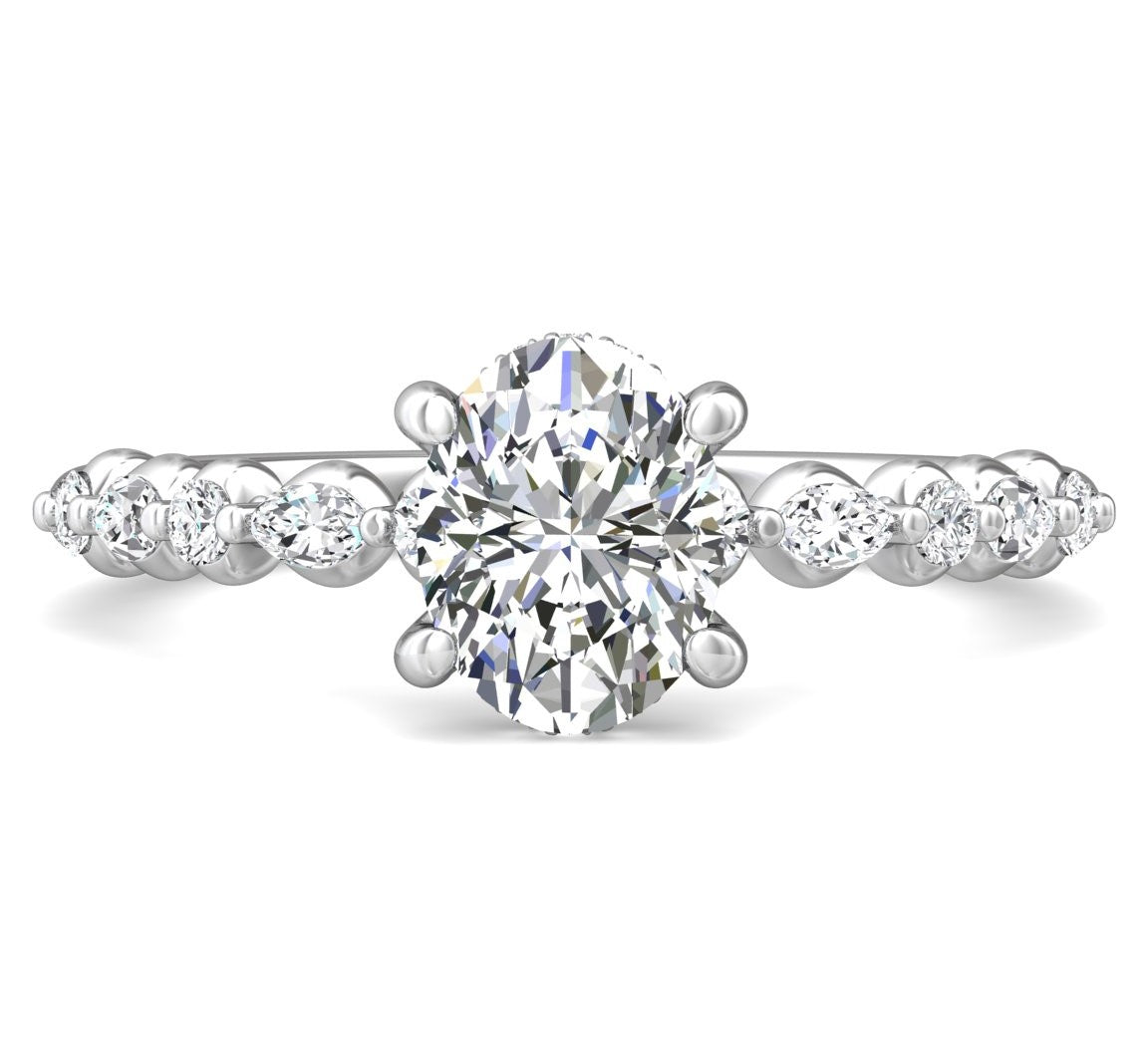 Platinum Oval Lab Grown Diamond Solitaire Engagement Ring