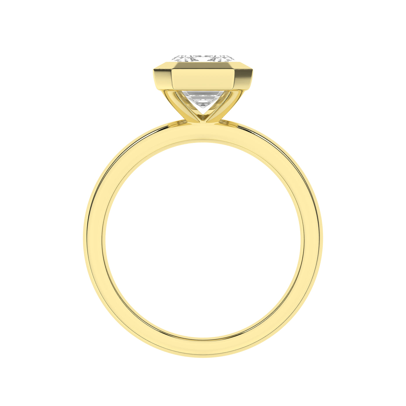 14K Yellow Emerald Cut Lab Grown Diamond Solitaire Engagement Ring