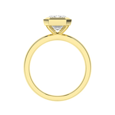 14K Yellow Emerald Cut Lab Grown Diamond Solitaire Engagement Ring