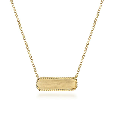 14K Yellow Gold ID Pendant Necklace