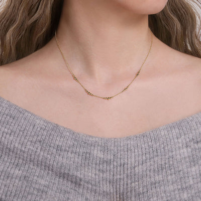14K Yellow Gold Station Necklace