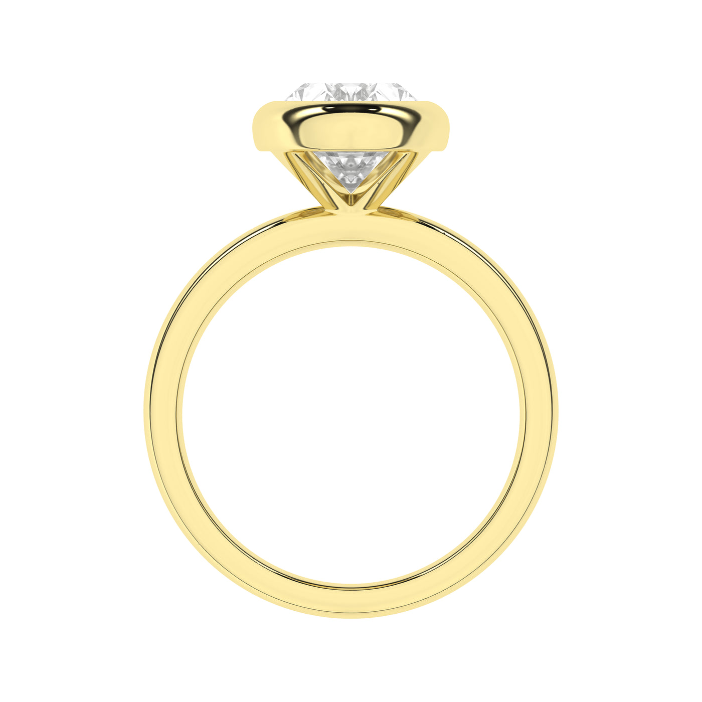 14K Yellow Oval Lab Grown Diamond Solitaire Engagement Ring