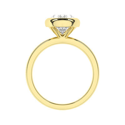 14K Yellow Oval Lab Grown Diamond Solitaire Engagement Ring