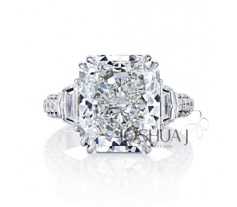 Platinum Radiant Natural Diamond Engagement Ring