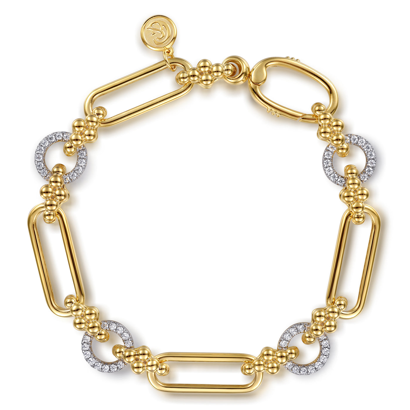 14K Yellow Natural Diamond Tennis Bracelet
