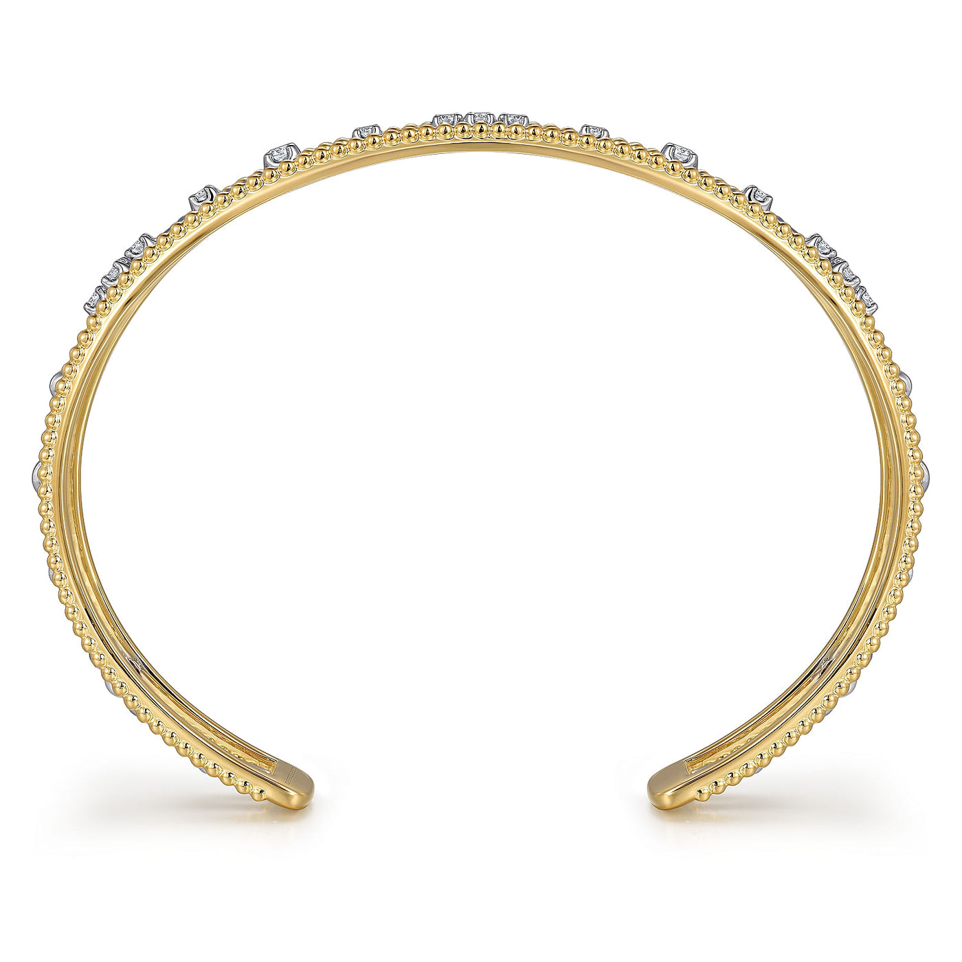 14K Yellow Natural Diamond Cuff Bracelet