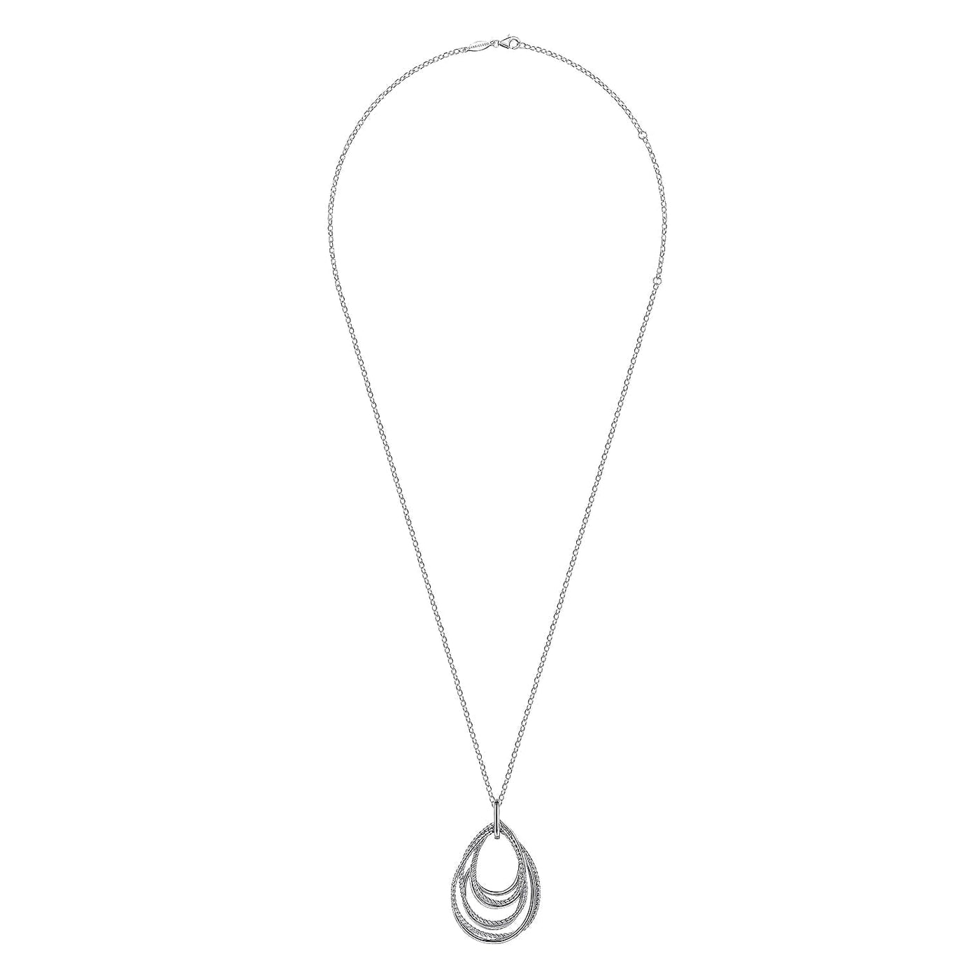 Sterling Silver Teardrop Necklace 24 inch