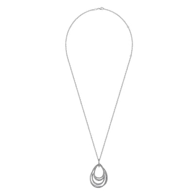 Sterling Silver Teardrop Necklace 24 inch