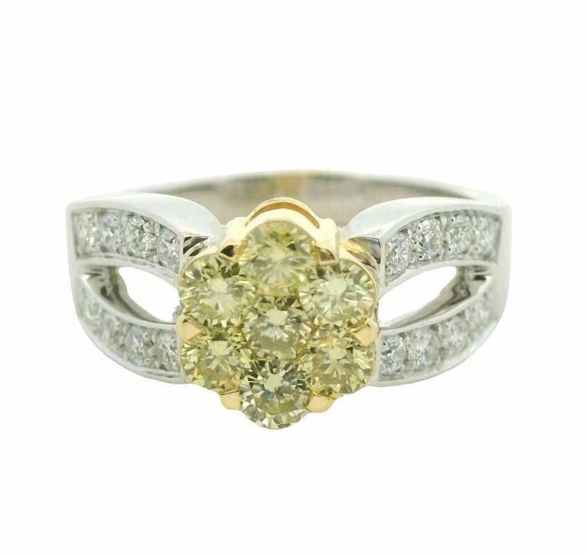 18K Yellow & White Gold Natural Diamond Ring