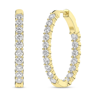 14K Yellow Lab Grown Diamond Hoop Earrings