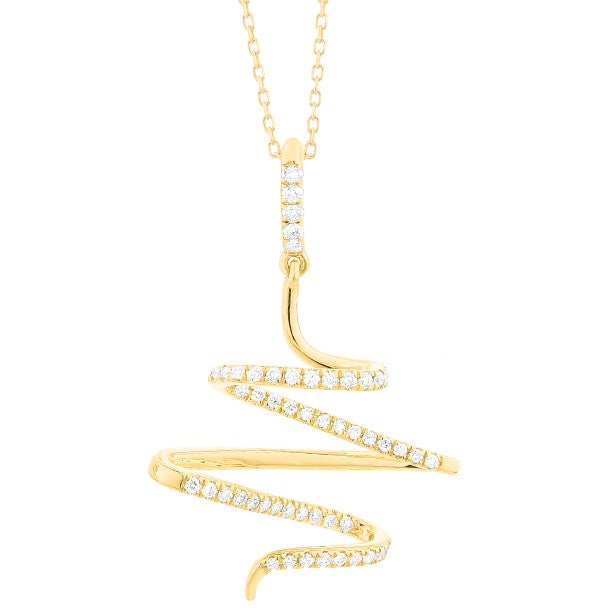14K Yellow Natural Diamond 17 inch Necklace