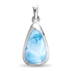 Sterling Silver Larimar 20 inch Necklace