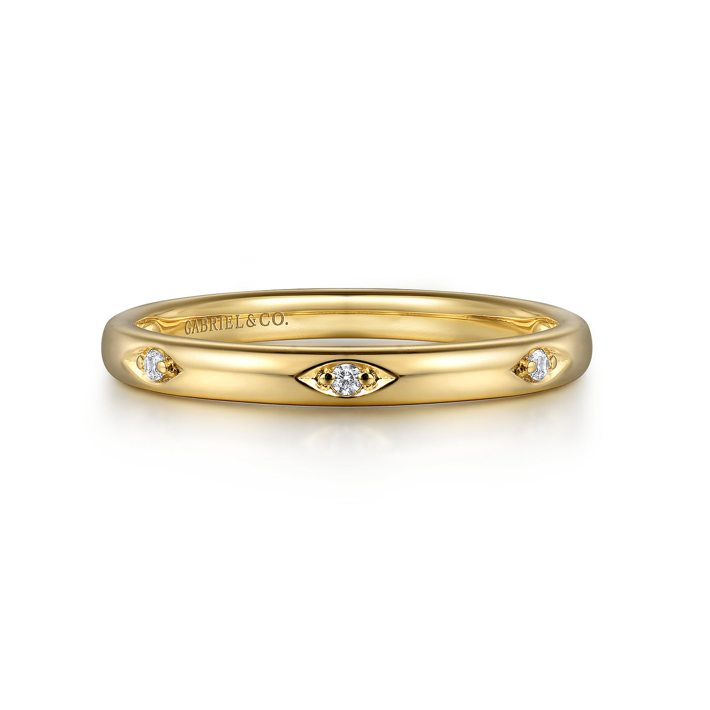 14K Yellow Stackable Natural Diamond Ring Size 6.5