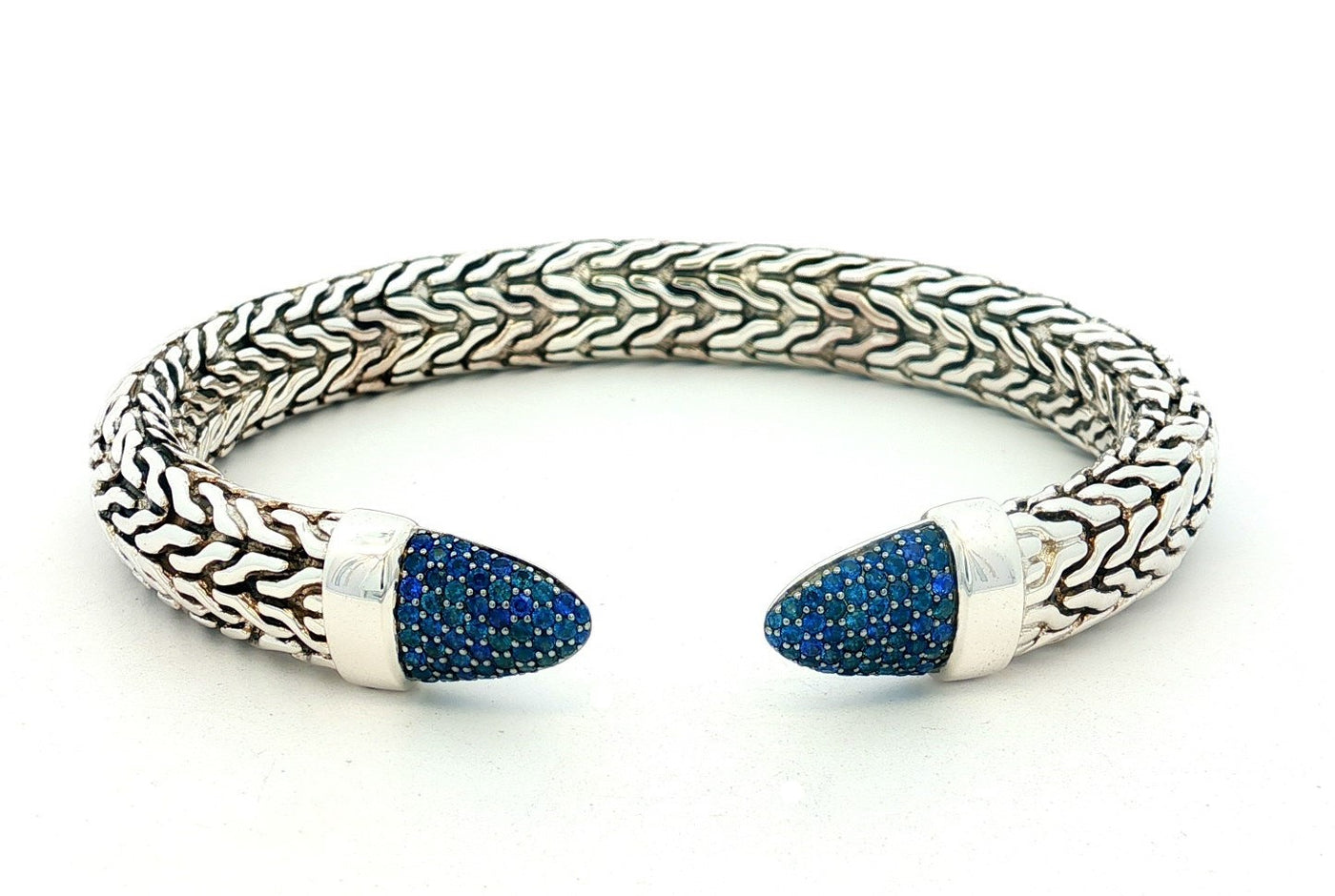 Sterling Silver Blue Sapphire Spear Cuff Bracelet